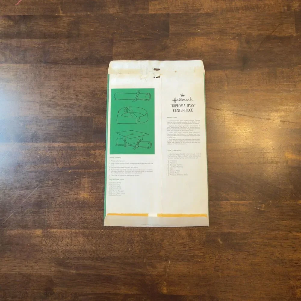 Rare Vintage 1960 Hallmark Diploma Days Graduation Centerpiece Kit Unused NOS